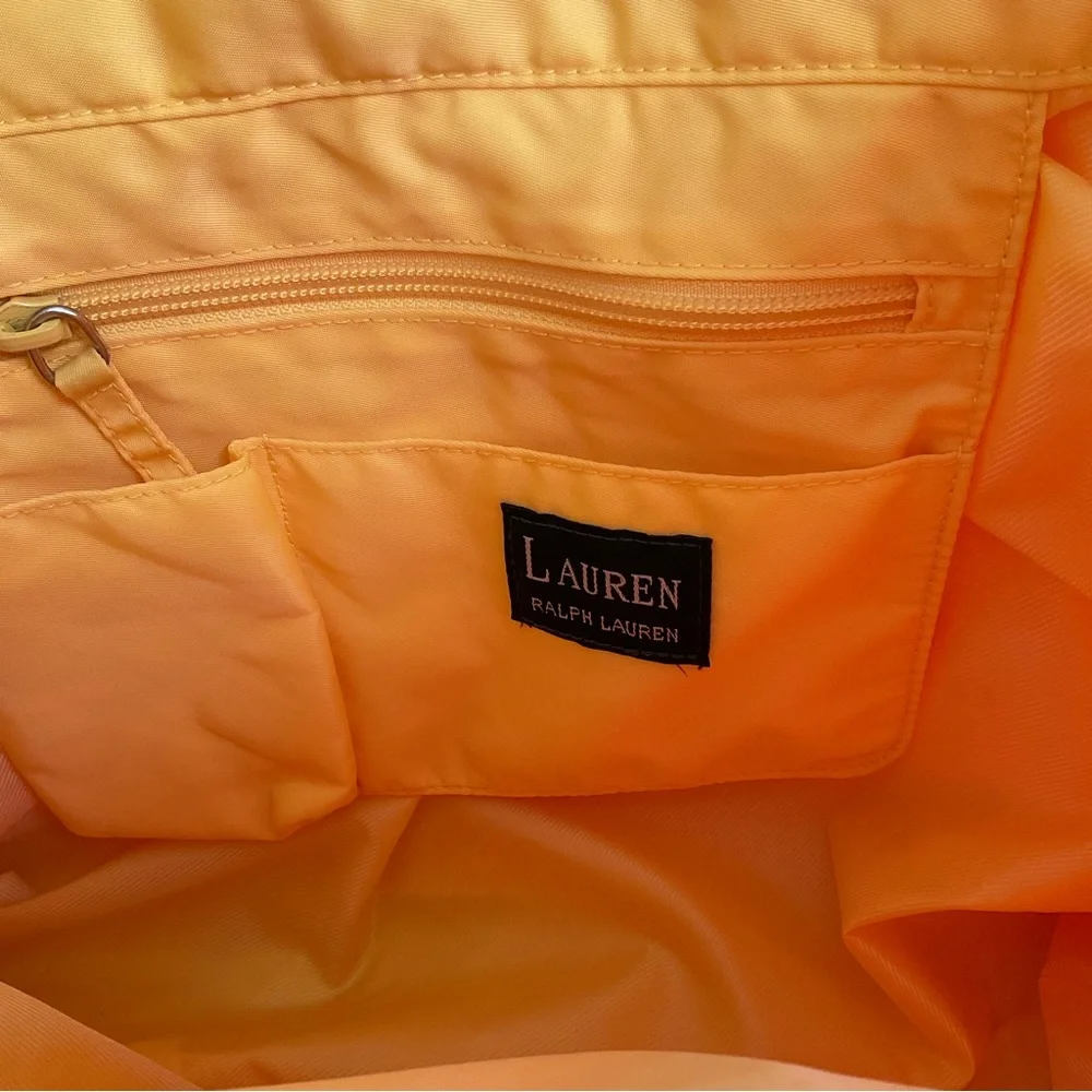 NWOT Ralph Lauren Tote Orange Yellow , Embroidered Logo